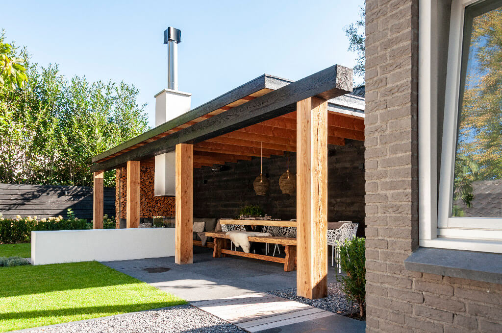 Chique moderne leef- en woontuin